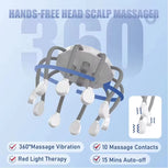 Octopus Claw Eight Claw Massager Stress Relief USB Charging Electric Head Massager Hands Free Therapeutic Multi-Point Massage