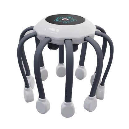 Octopus Claw Eight Claw Massager Stress Relief USB Charging Electric Head Massager Hands Free Therapeutic Multi-Point Massage